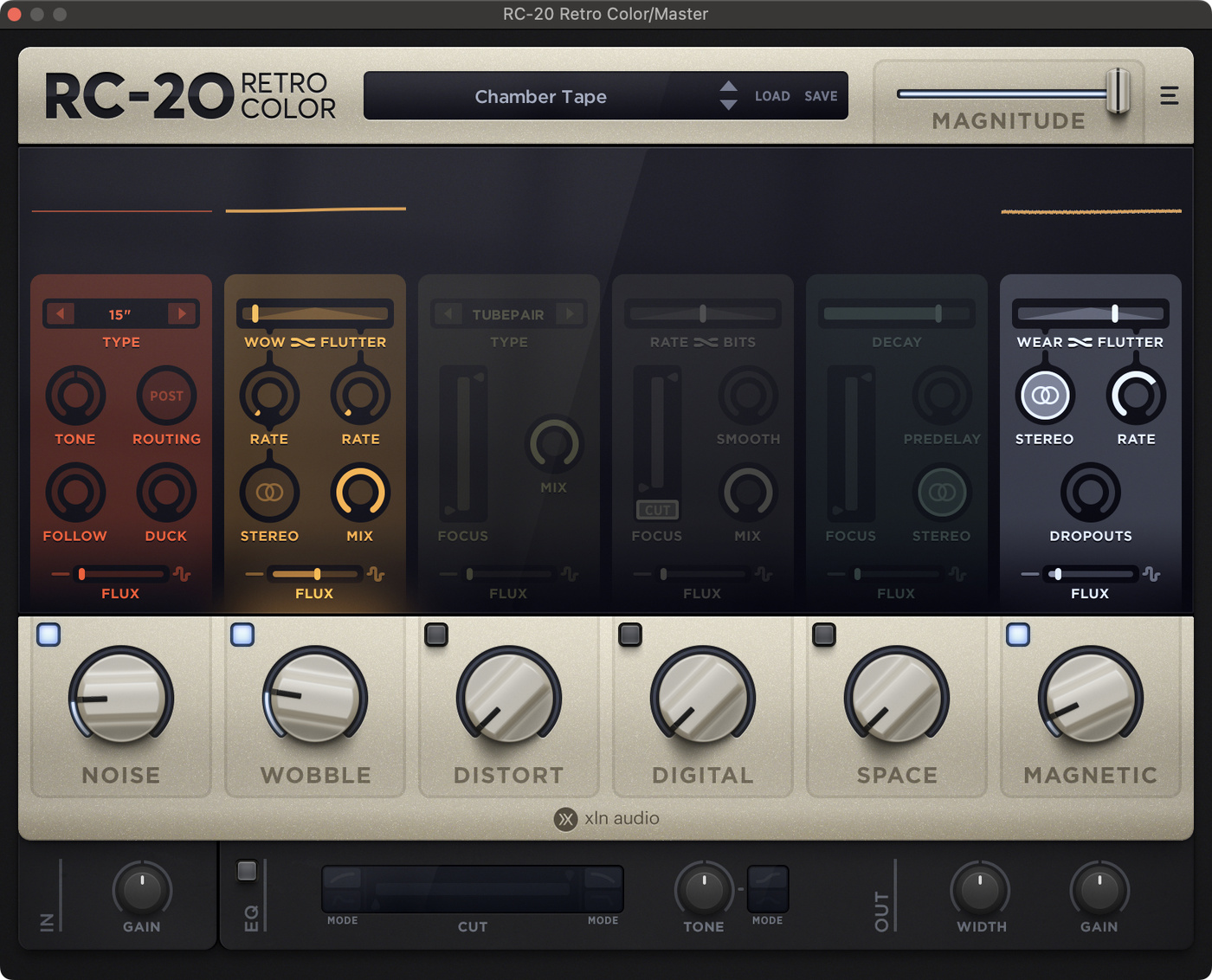 XLN Retro Colour plugin settings used in the remake of "Chamber of Reflection" by Mac DeMarco.