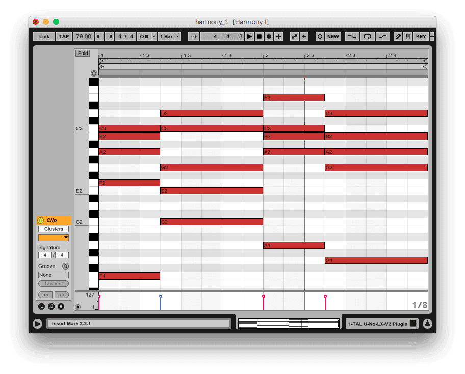 5 clusters piano