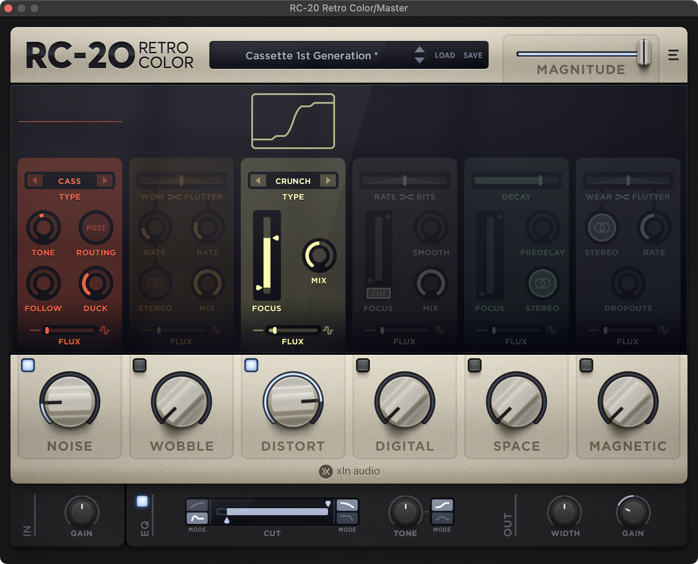 XLN RC-20 Retro Color settings on the master channel for Ageispolis by Aphex Twin.