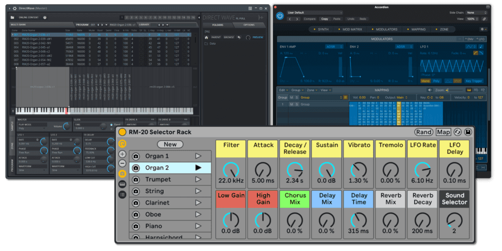 RM-20 DAW patches, including the Ableton Live selector rack.