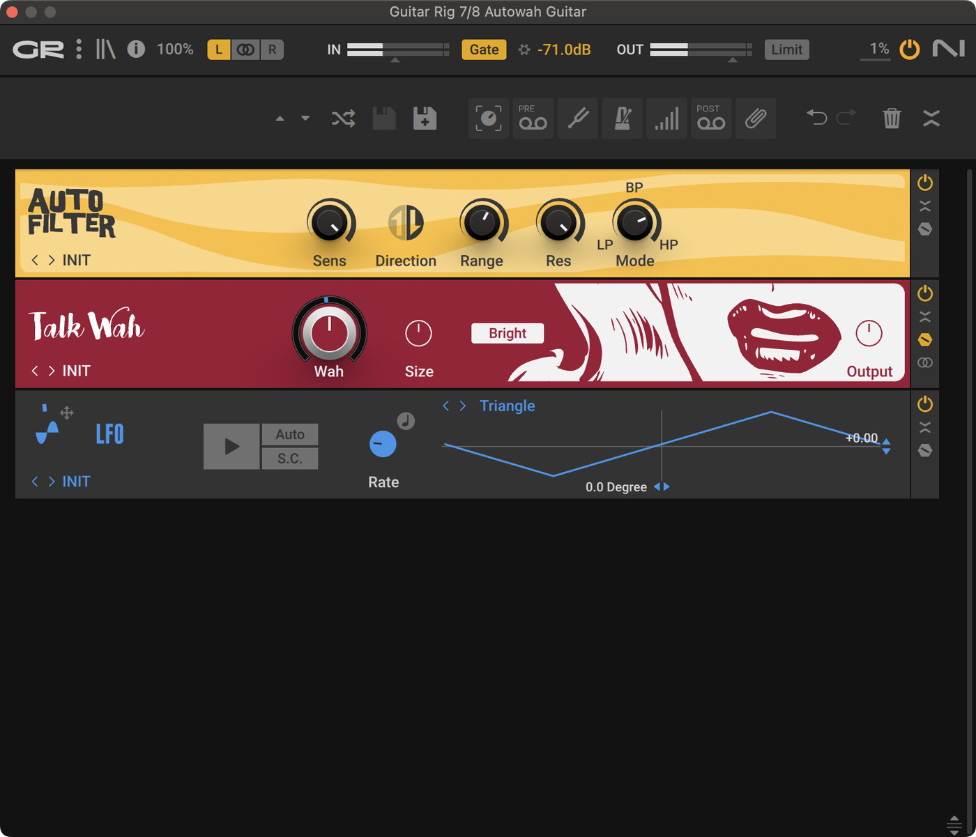Guitar Rig 7 settings for the guitar sound in "Something About Us" by Daft Punk.