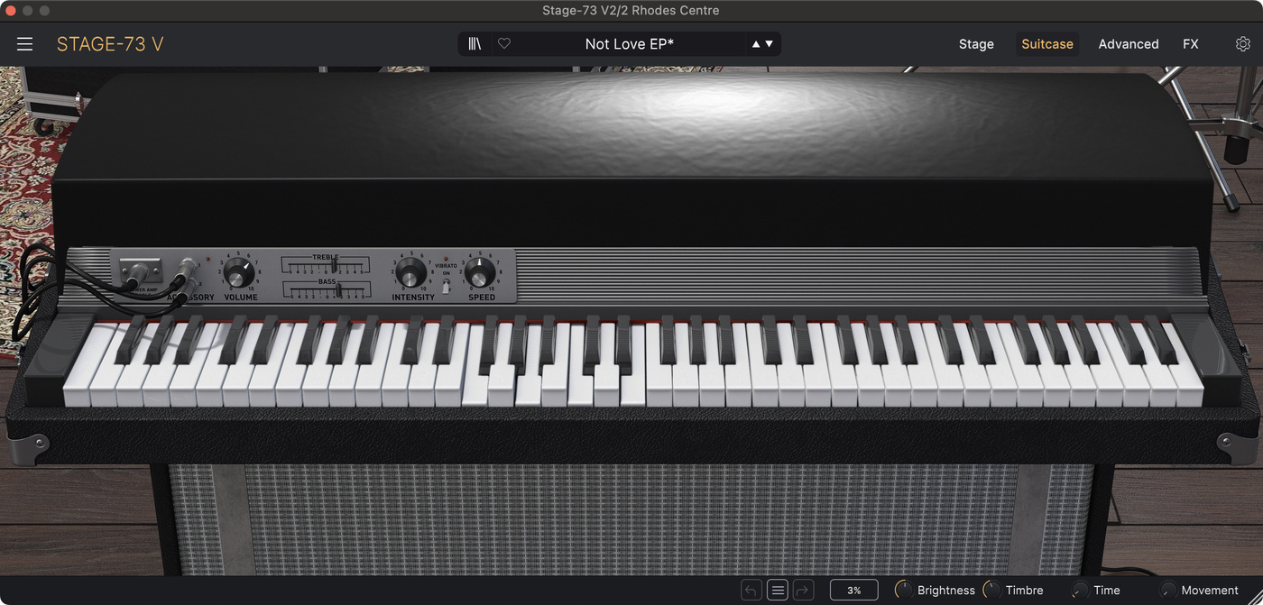 Arturia Stage 73 V settings for the rhodes sound in "Something About Us" by Daft Punk.