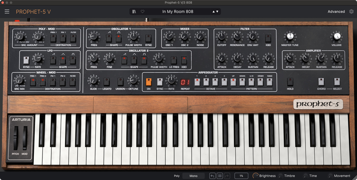Arturia OP-XA V settings for the 808 bass sound in "In My Room" by Frank Ocean.